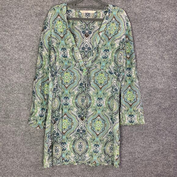 Athleta Paisley Swimsuit Coverup dress Silk‎ Blend SZ M - Picture 1 of 10